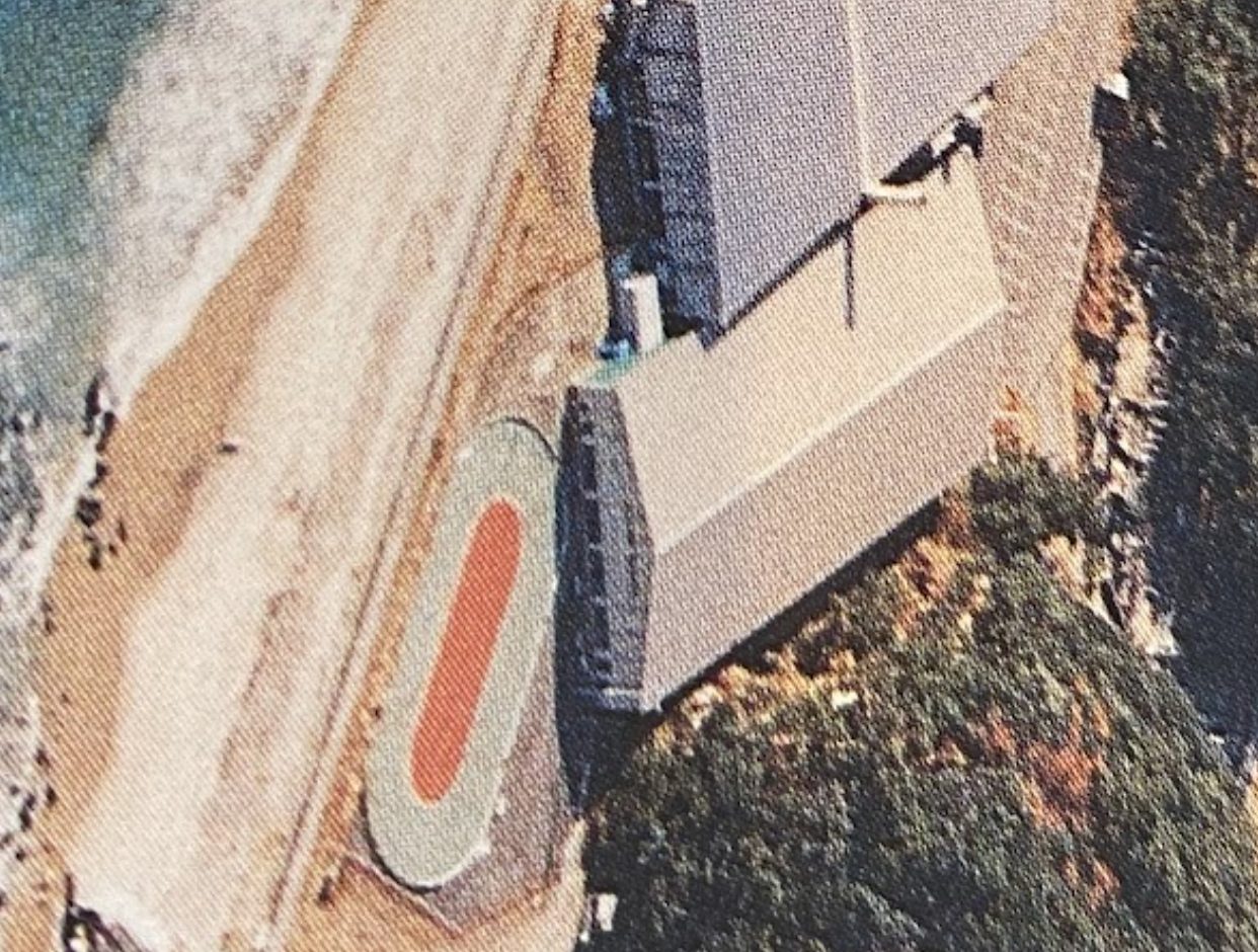 The roller-skating rink, back in the day (aerial photo)