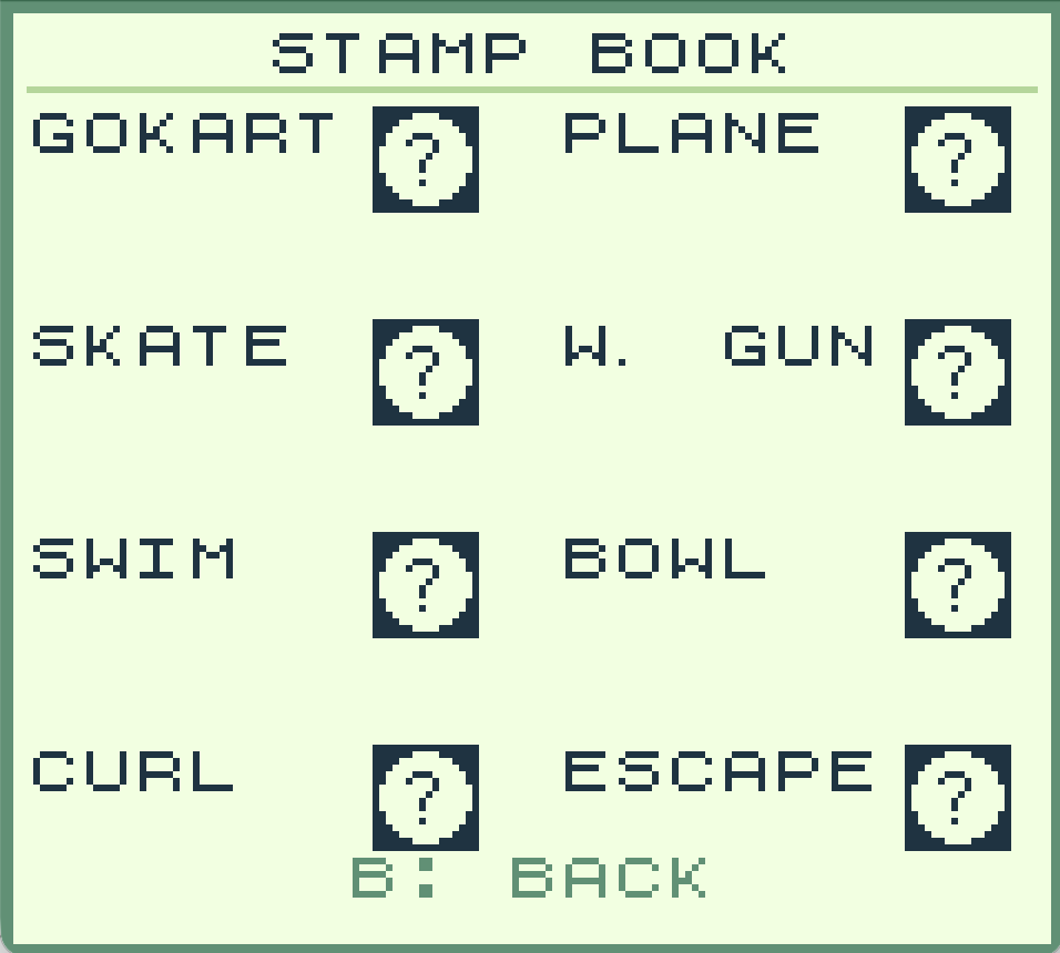 The in-game stamp book
